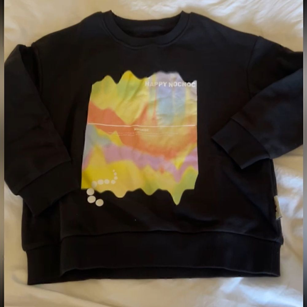 Happy Nocnoc Kids Black Sweatshirt, Size 7Y, NWT